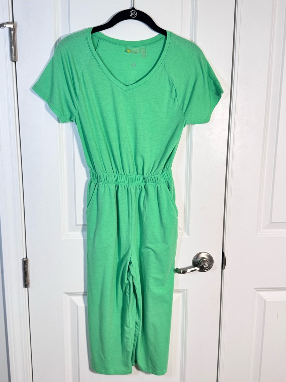 Zella Girl Mindful Cover-Up Jumpsuit M 8/10 Mint Green V Neck Pockets Athleisure